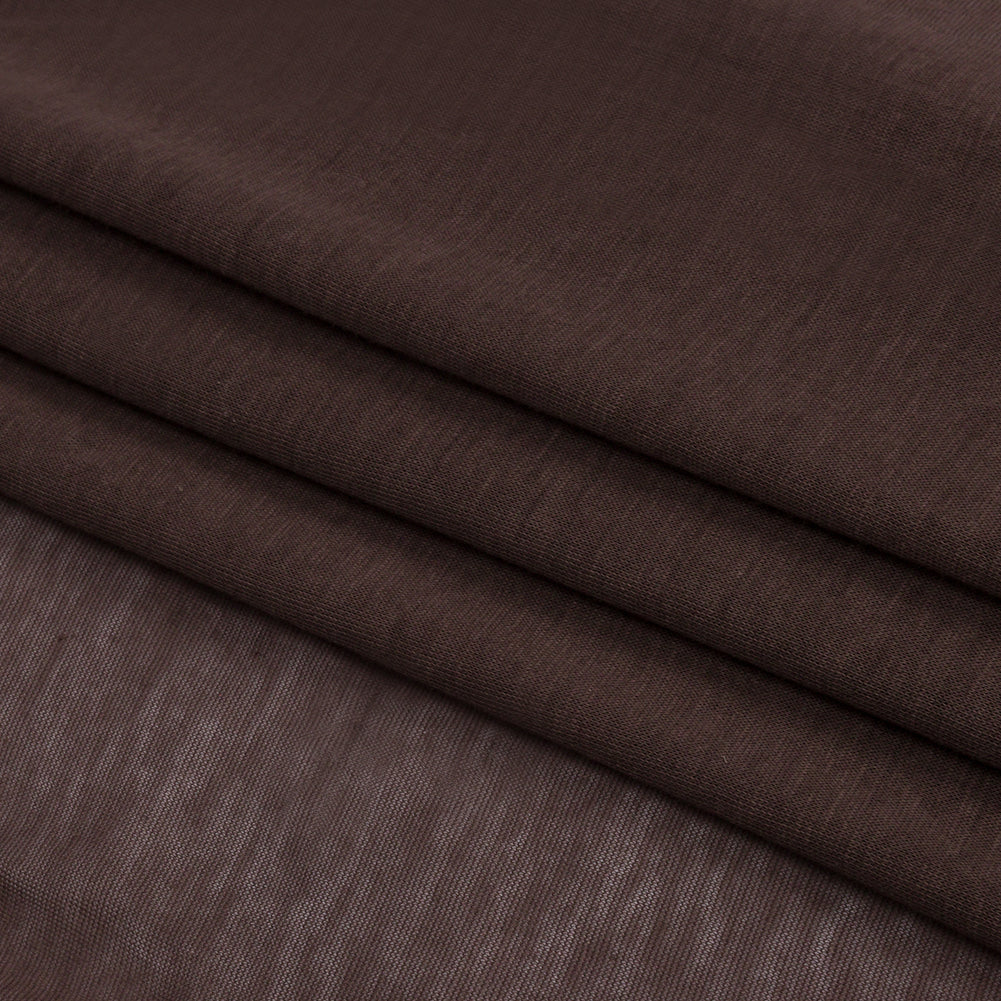 Famous Designer Brown Featherweight Cotton Jersey Folded