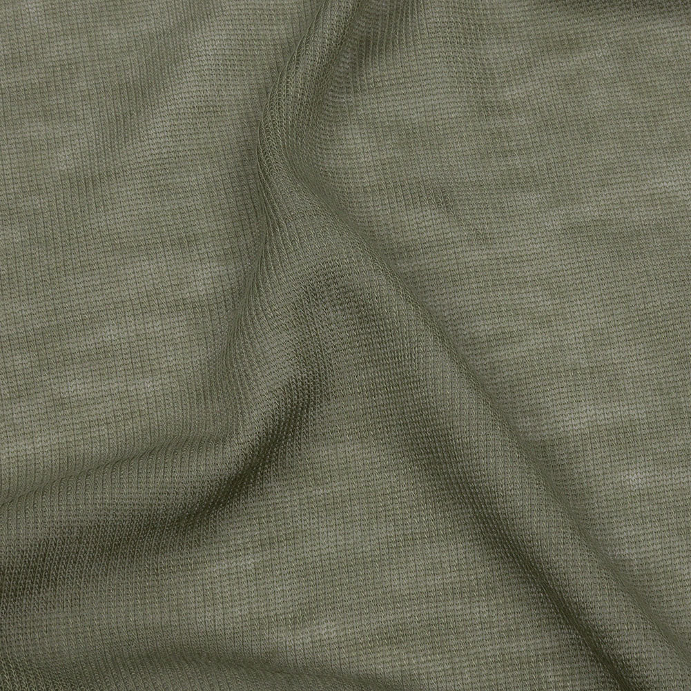 Famous Designer Olive Viscose and Cotton Lightweight Interlock Knit Detail