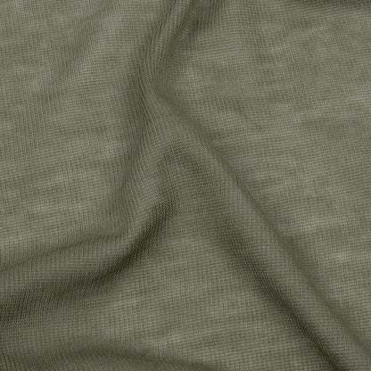 Famous Designer Olive Viscose and Cotton Lightweight Interlock Knit Detail