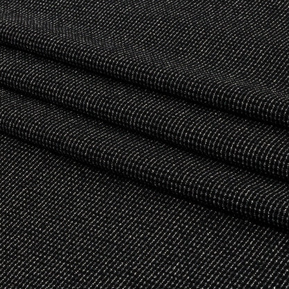 Black and Metallic Silver Stretch Rib Knit Folded