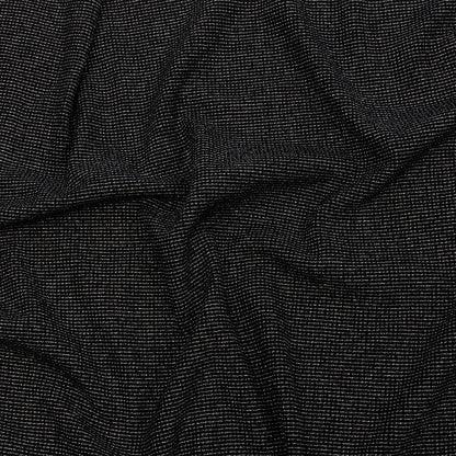 Black and Metallic Silver Stretch Rib Knit