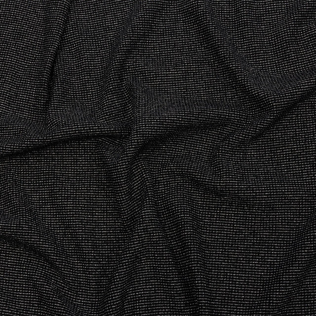 Black and Metallic Silver Stretch Rib Knit