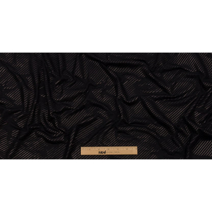 Metallic Black on Black Abstract and Stripes Rayon Jersey Full