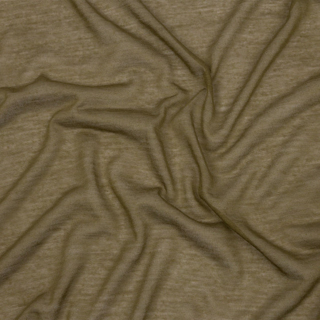 Famous Designer Army Green Featherweight Viscose and Cotton Jersey