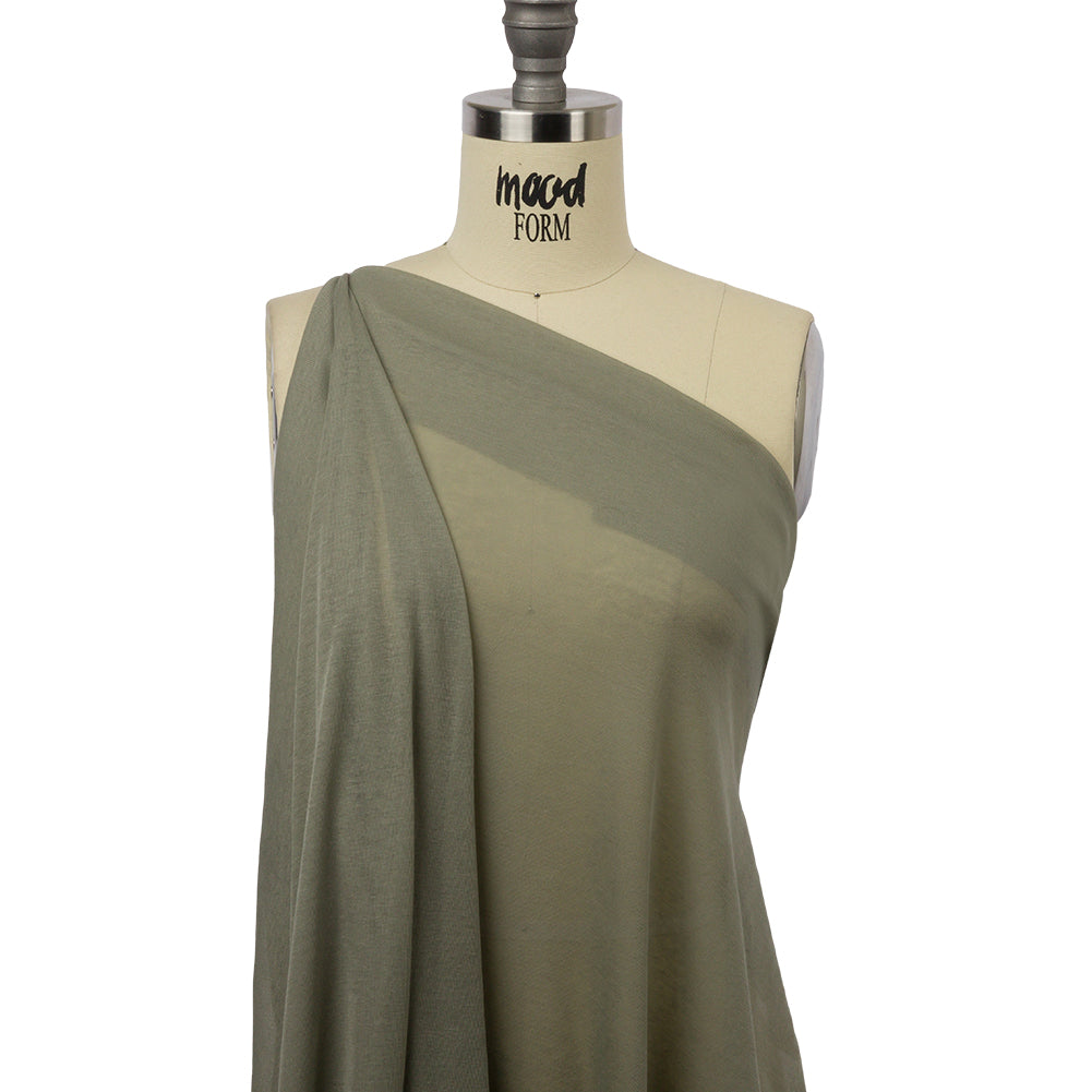 Famous Designer Light Sage Lightweight Cotton Interlock Knit Drape