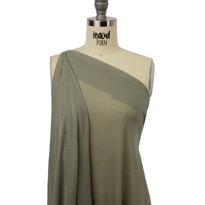 Famous Designer Light Sage Lightweight Cotton Interlock Knit Drape