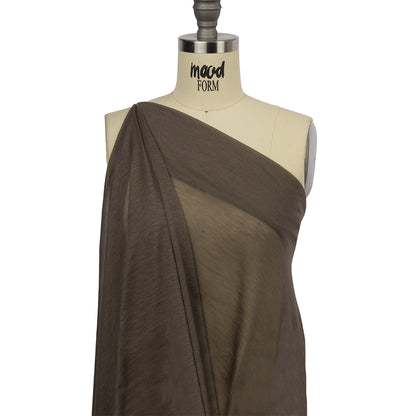 Famous Designer Taupe Featherweight Viscose and Cotton Jersey Drape