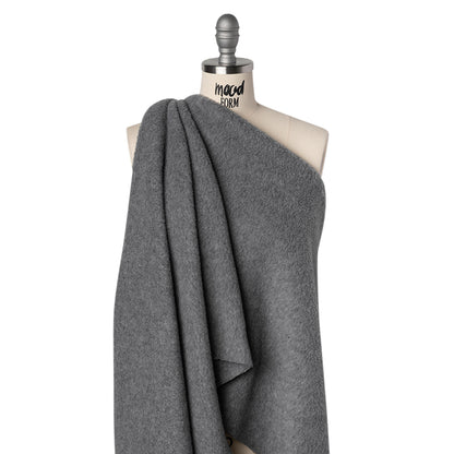 Double Faced Plush Fleece - Heathered Gray - Deadstock
