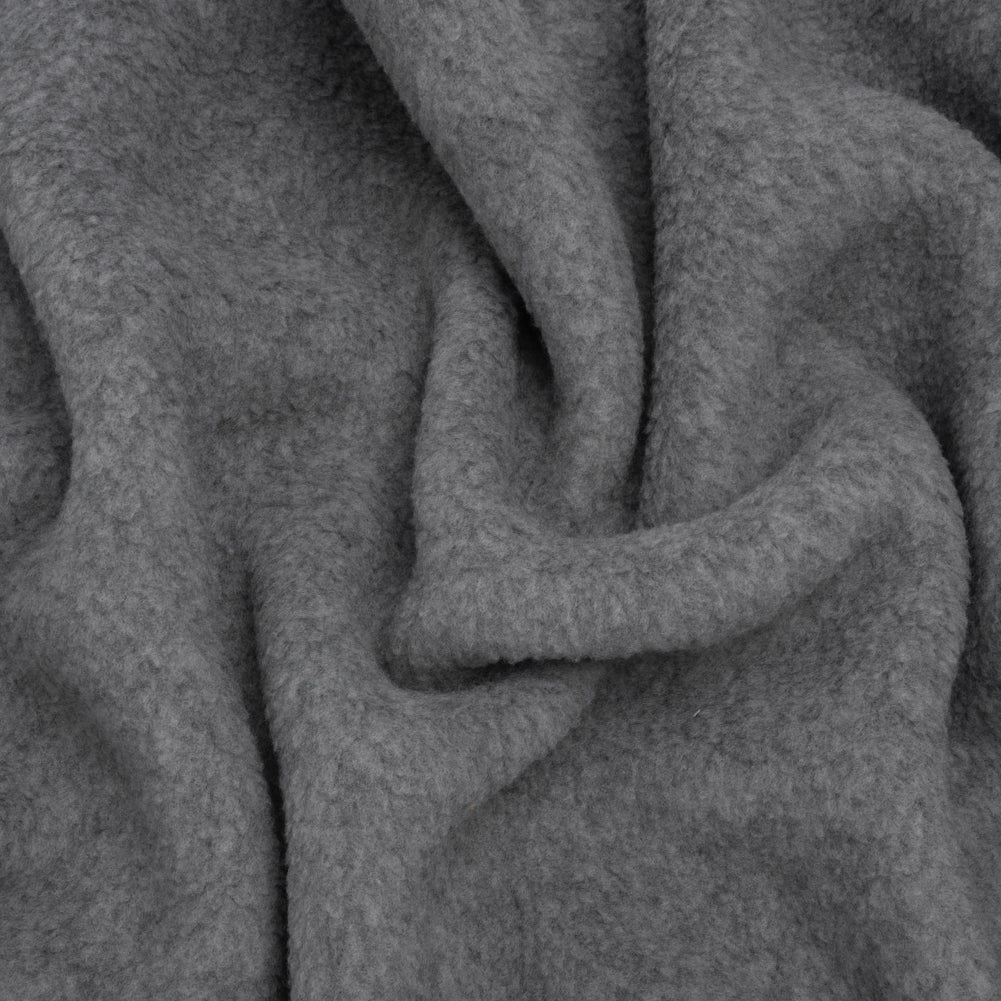 Double Faced Plush Fleece - Heathered Gray - Deadstock