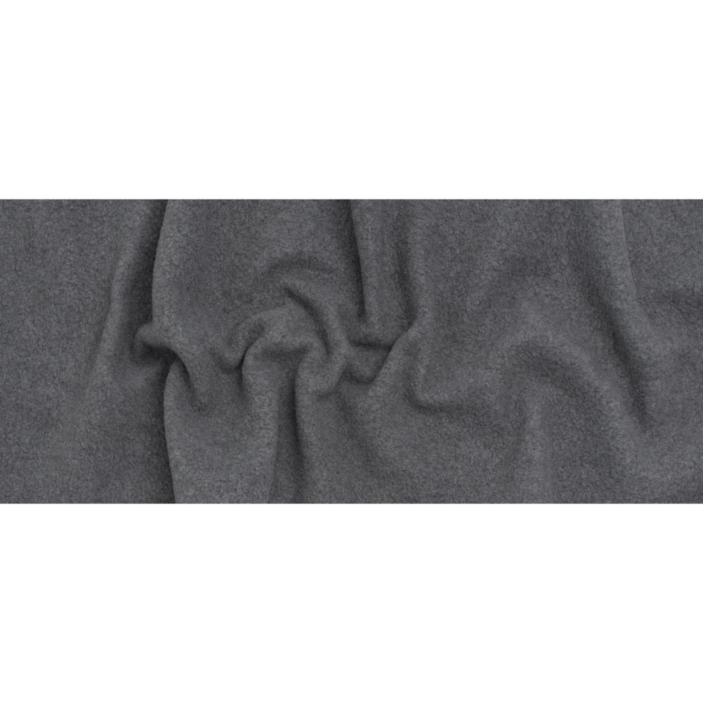 Plush Fleece with Fusible Woven Backing - Heathered Gray - Deadstock - Full
