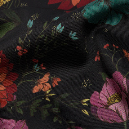 Polyester Twill Print - Purple, Red and Black Floral - Mood Exclusive Antheia's Grace