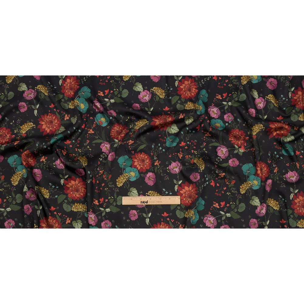 Polyester Twill Print - Purple, Red and Black Floral - Mood Exclusive Antheia's Grace - Full