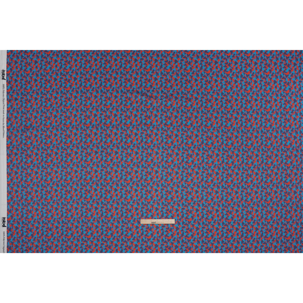 Polyester Charmeuse Print - Red and Blue Abstract - Mood Exclusive Betta Fish - Full