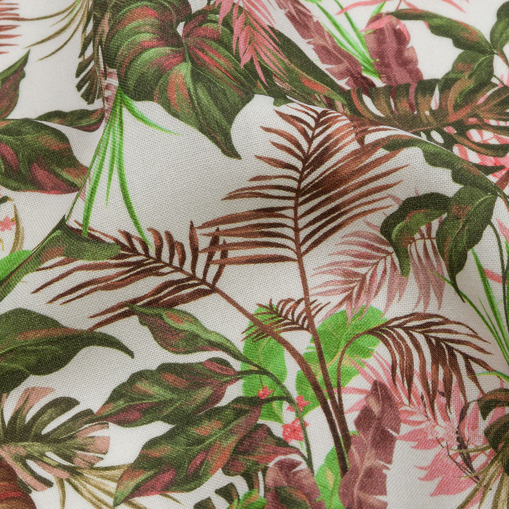 Mood Exclusive White Poison Gardens Viscose Shirting - Detail