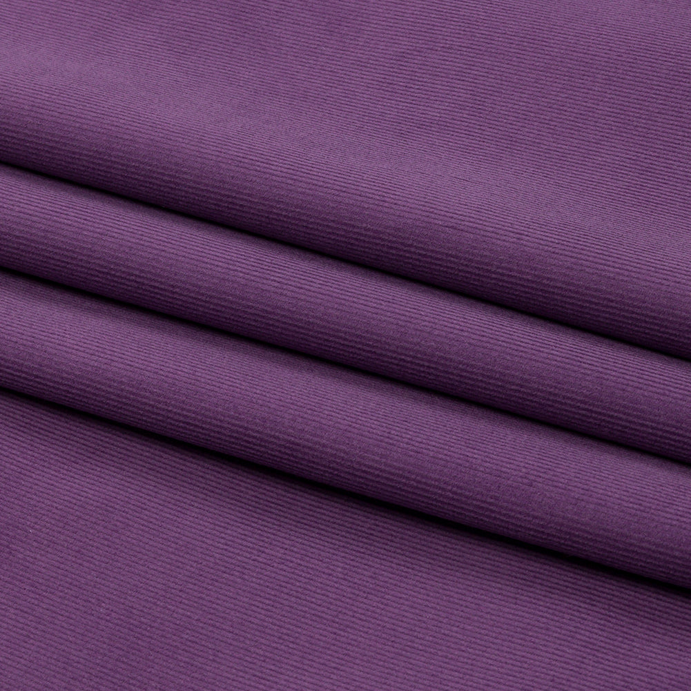 Featherwale Cotton Corduroy - Aubergine - Dawn Collection - Folded