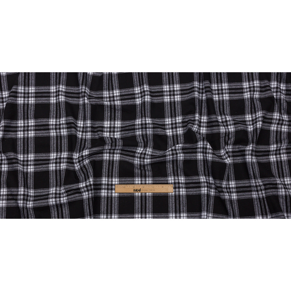 Black and White Plaid Cotton Flannel - Full