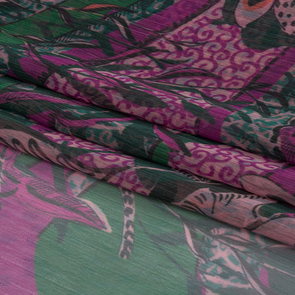 Mood Exclusive Jungle Jam Crinkled Polyester Chiffon Folded