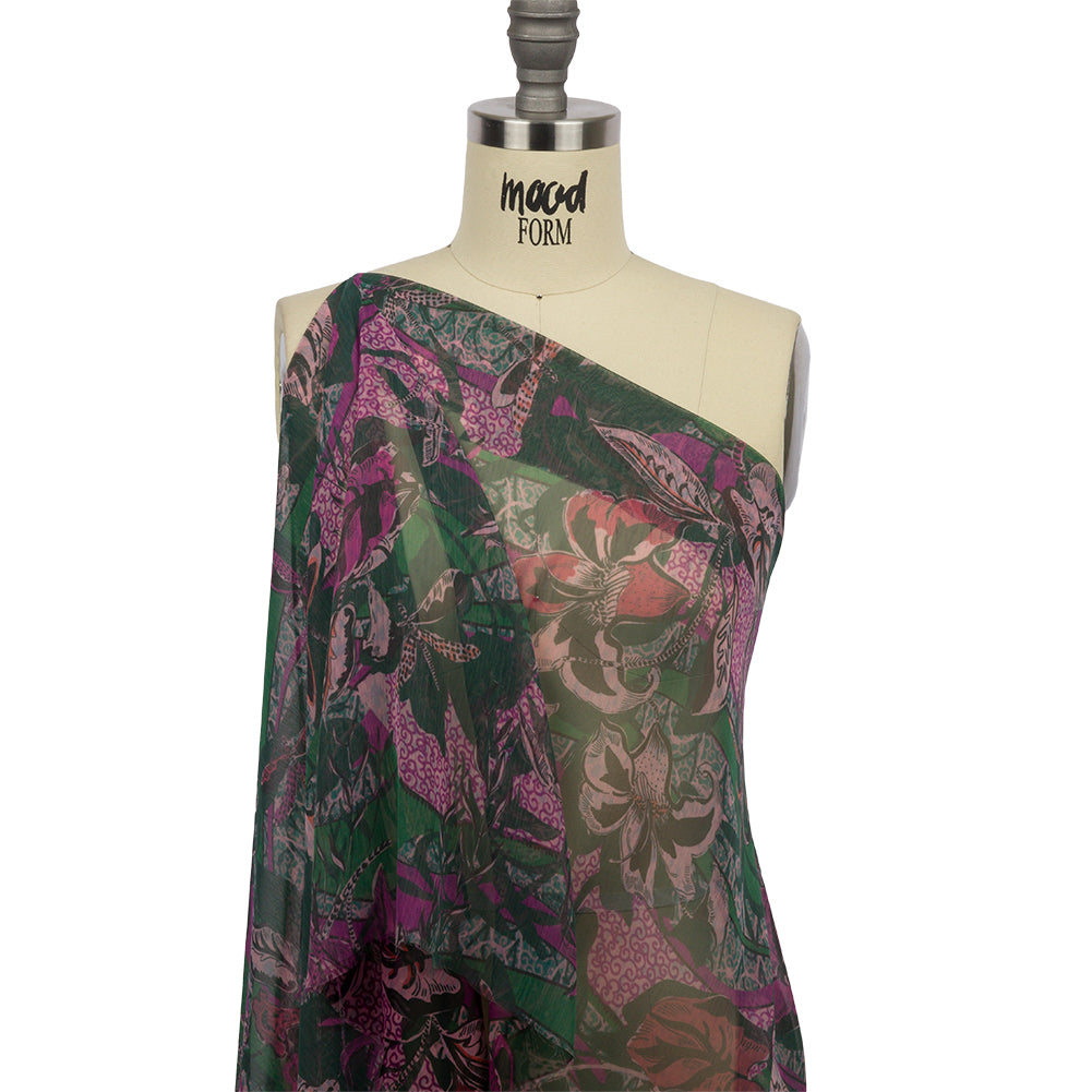 Mood Exclusive Jungle Jam Crinkled Polyester Chiffon Drape