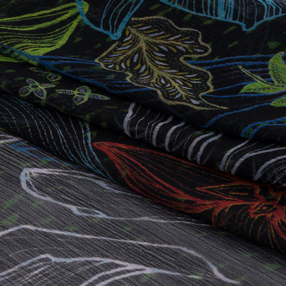 Mood Exclusive Blue Tunnel of Wonder Crinkled Polyester Chiffon Folded
