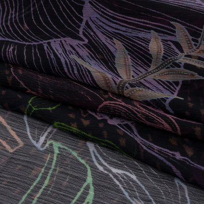 Mood Exclusive Purple Tunnel of Wonder Crinkled Polyester Chiffon Folded