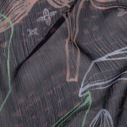 Mood Exclusive Purple Tunnel of Wonder Crinkled Polyester Chiffon Detail
