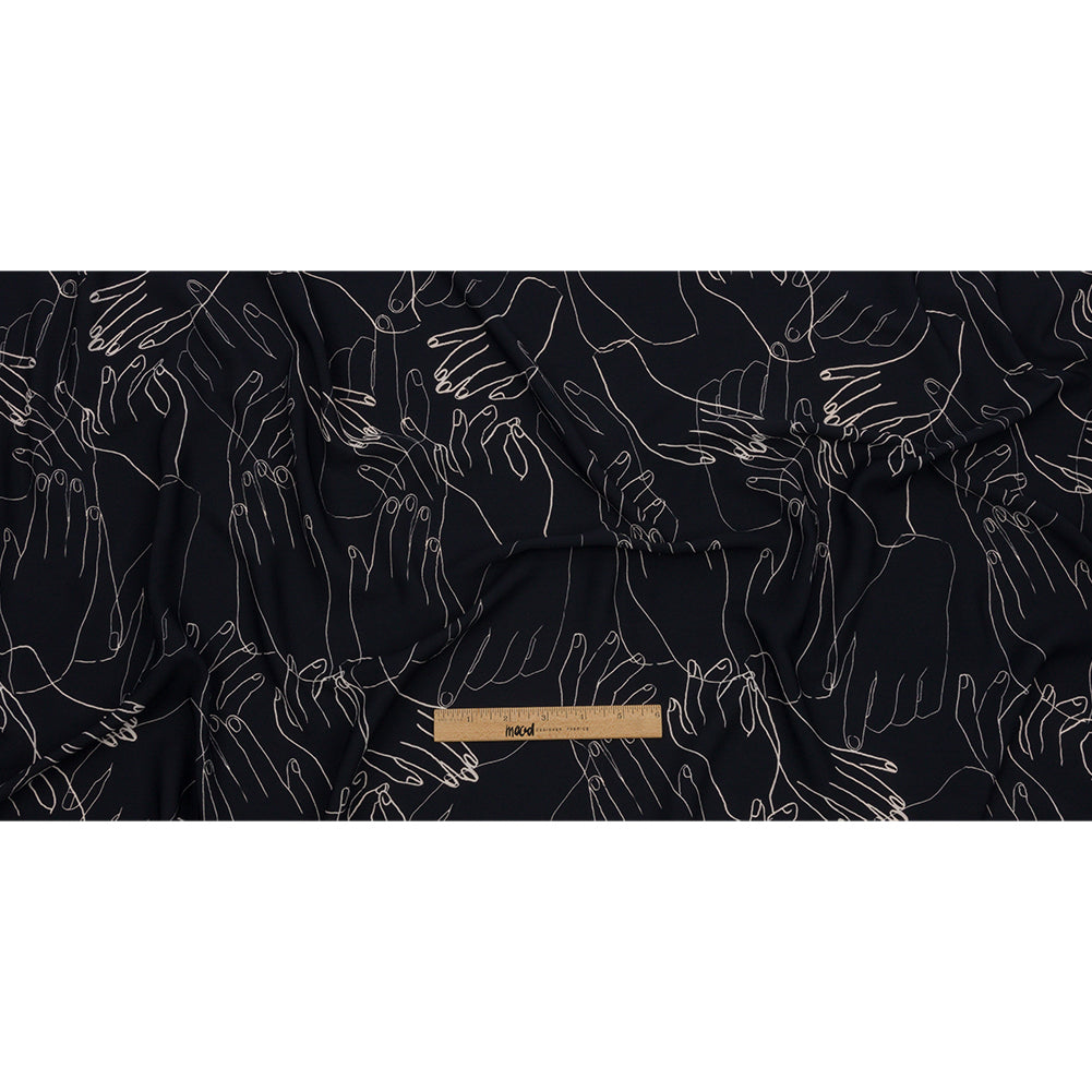 Polyester Crepe Print - Midnight Hands - Mood Exclusive Touch of Elegance Full