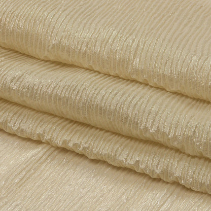 Polyester Chiffon Plisse with All-Over Foil - Gold - Honey Collection