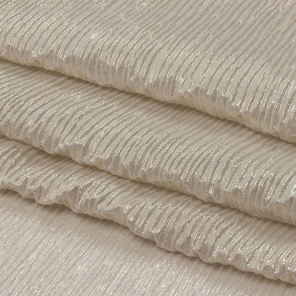 Polyester Chiffon Plisse with All-Over Foil - Greige and Gold - Honey Collection