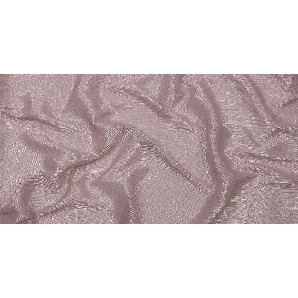 Polyester Chiffon Plisse with All-Over Foil - Mauve and Gold - Honey Collection - Full