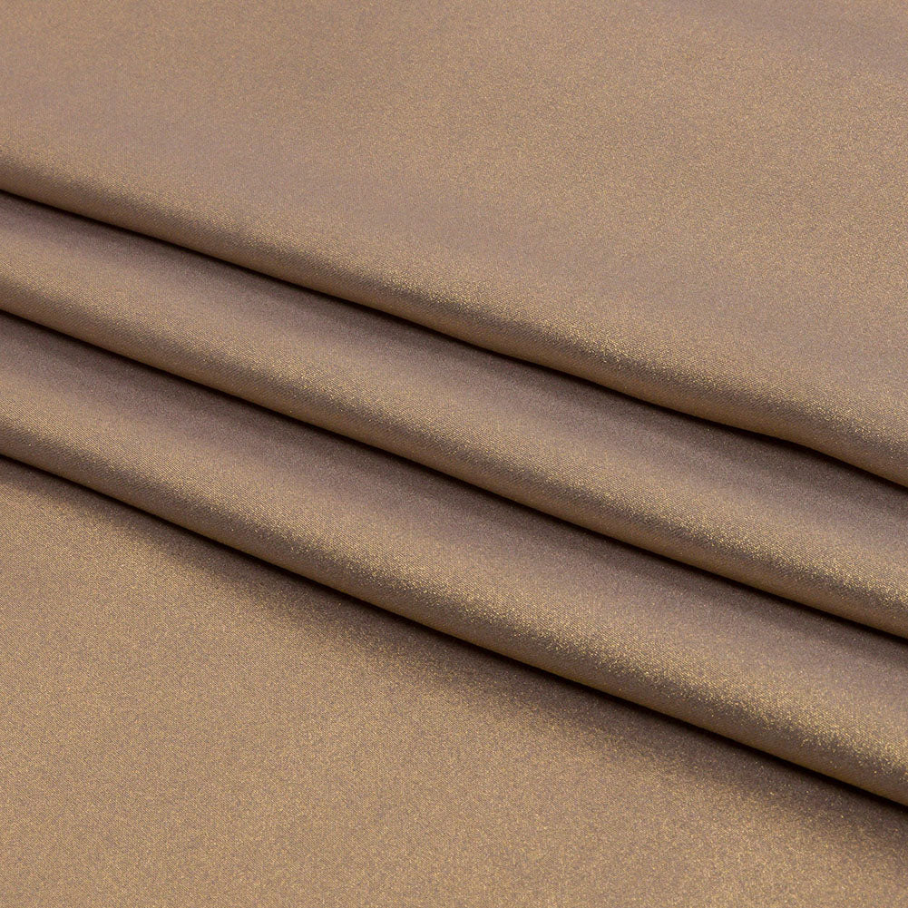 Ultra-Smooth Polyester Georgette with Foiling - Taupe and Gold - Valeria Collection - Folded