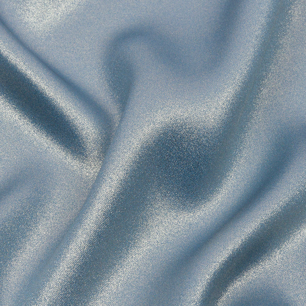 Ultra-Smooth Polyester Georgette with Foiling - Blue and Silver - Valeria Collection - Detail
