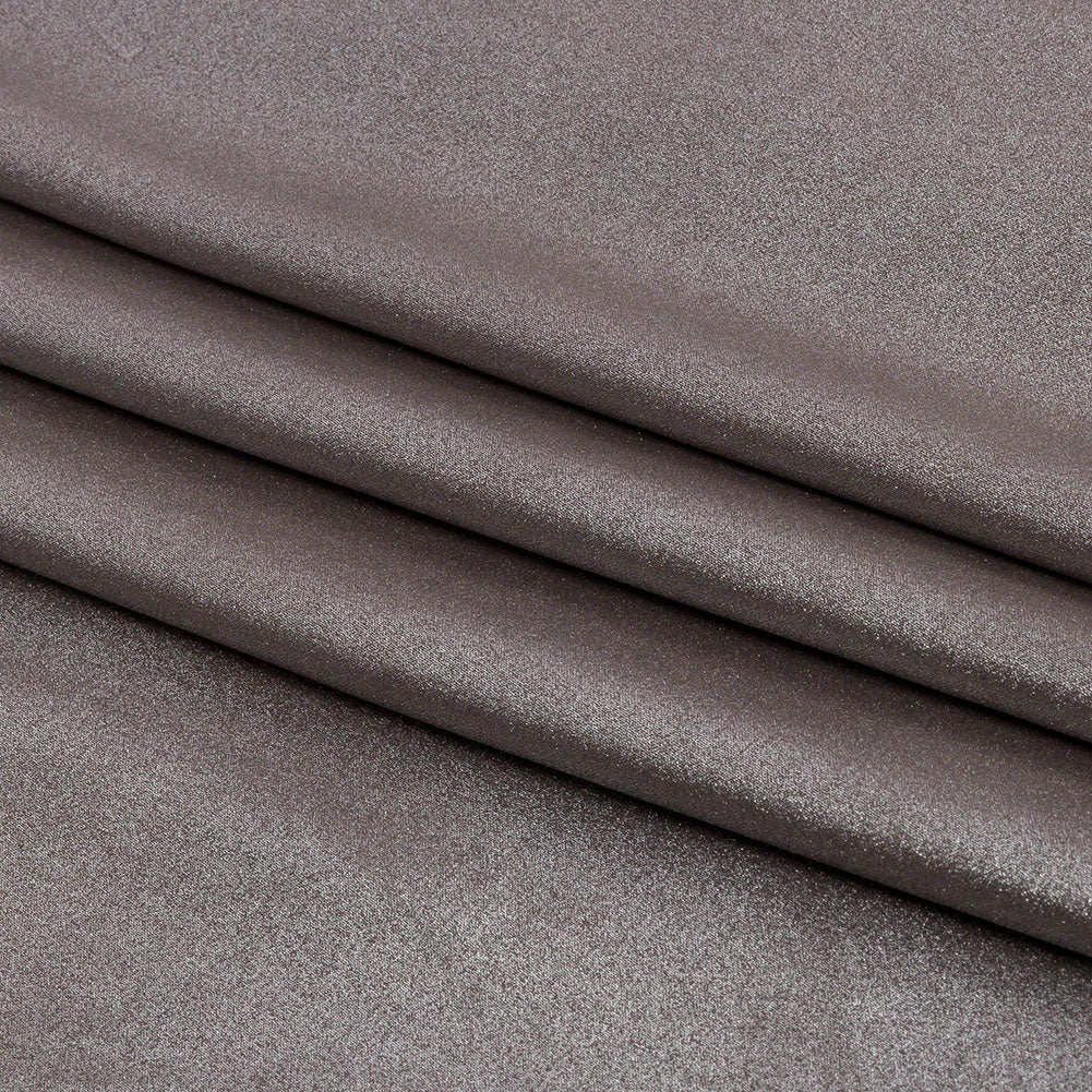 Ultra-Smooth Polyester Georgette with Foiling - Brown and Silver - Valeria Collection - Folded