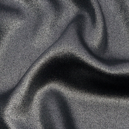 Ultra-Smooth Polyester Georgette with Foiling - Midnight and Silver - Valeria Collection