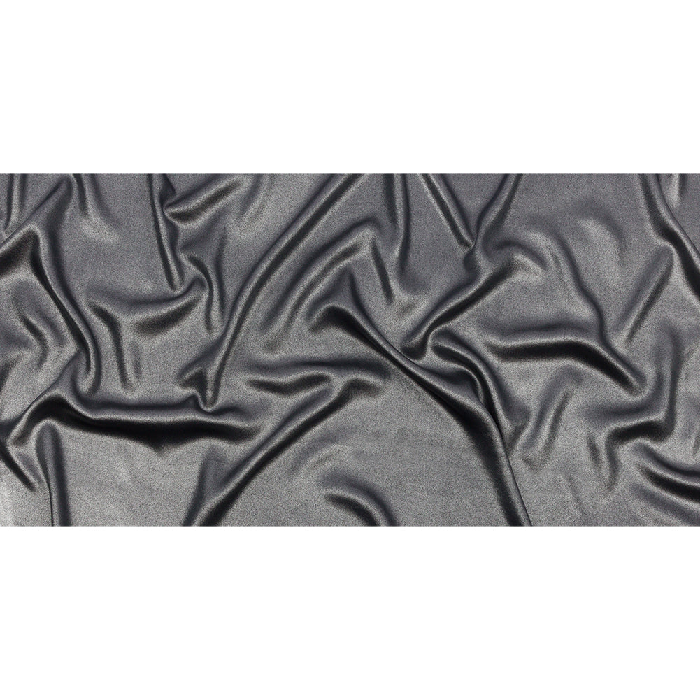Ultra-Smooth Polyester Georgette with Foiling - Midnight and Silver - Valeria Collection - Full