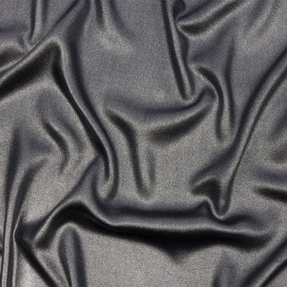 Ultra-Smooth Polyester Georgette with Foiling - Midnight and Silver - Valeria Collection