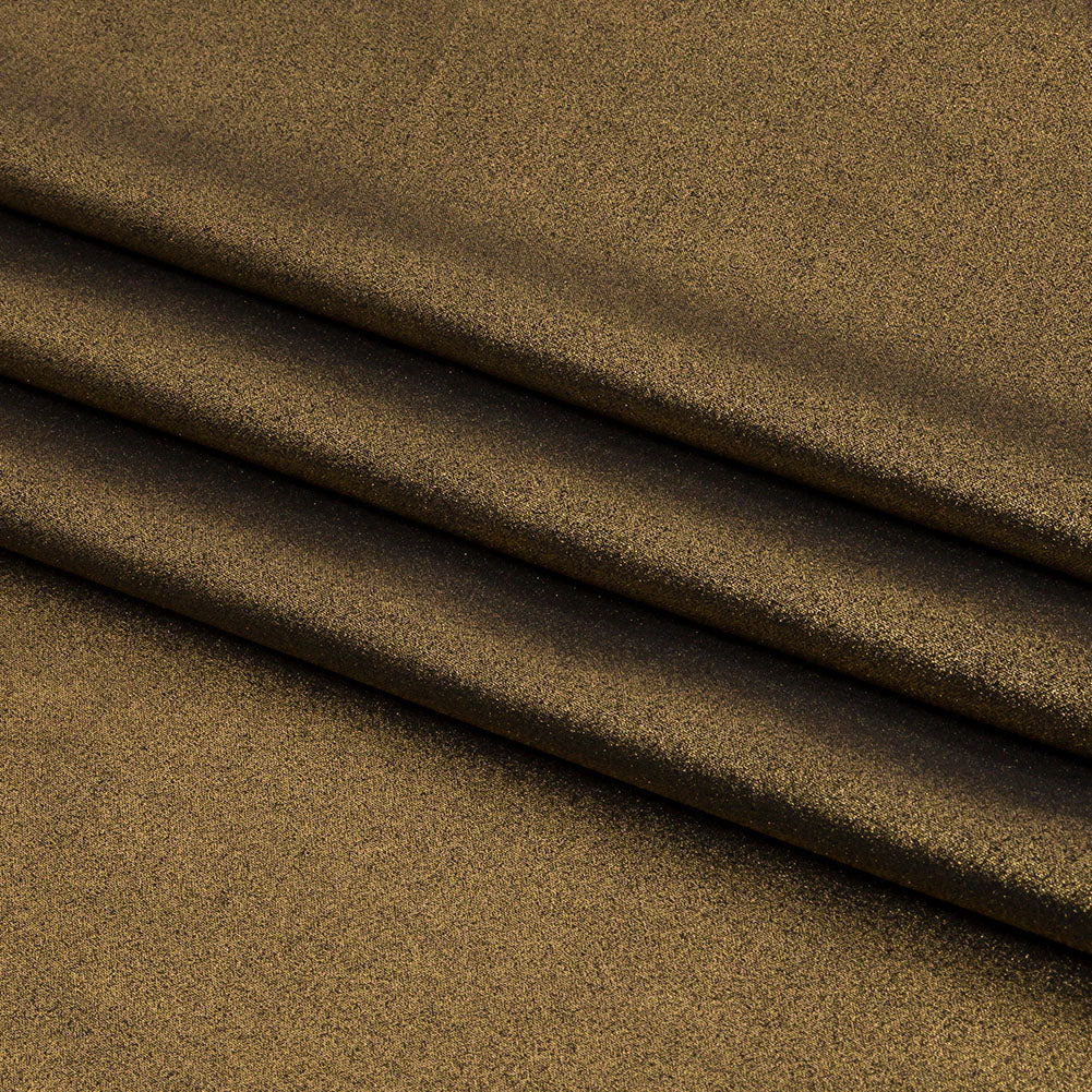 Ultra-Smooth Polyester Georgette with Foiling - Black and Gold - Valeria Collection - Folded