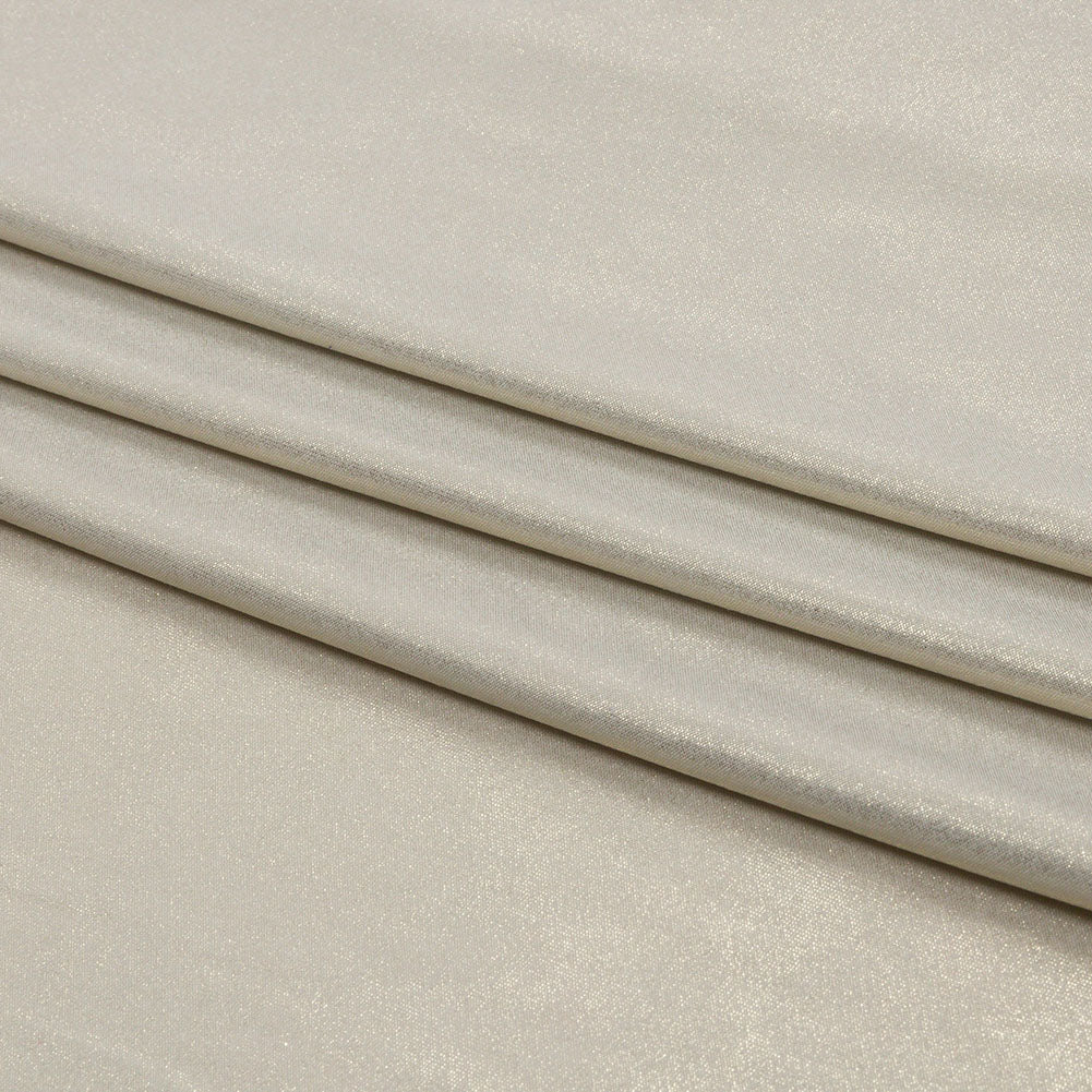 Polyester Interlock Knit with Gold Foiling - Pale Gray - Oriana Collection - Folded