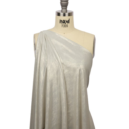 Polyester Interlock Knit with Gold Foiling - Pale Gray - Oriana Collection