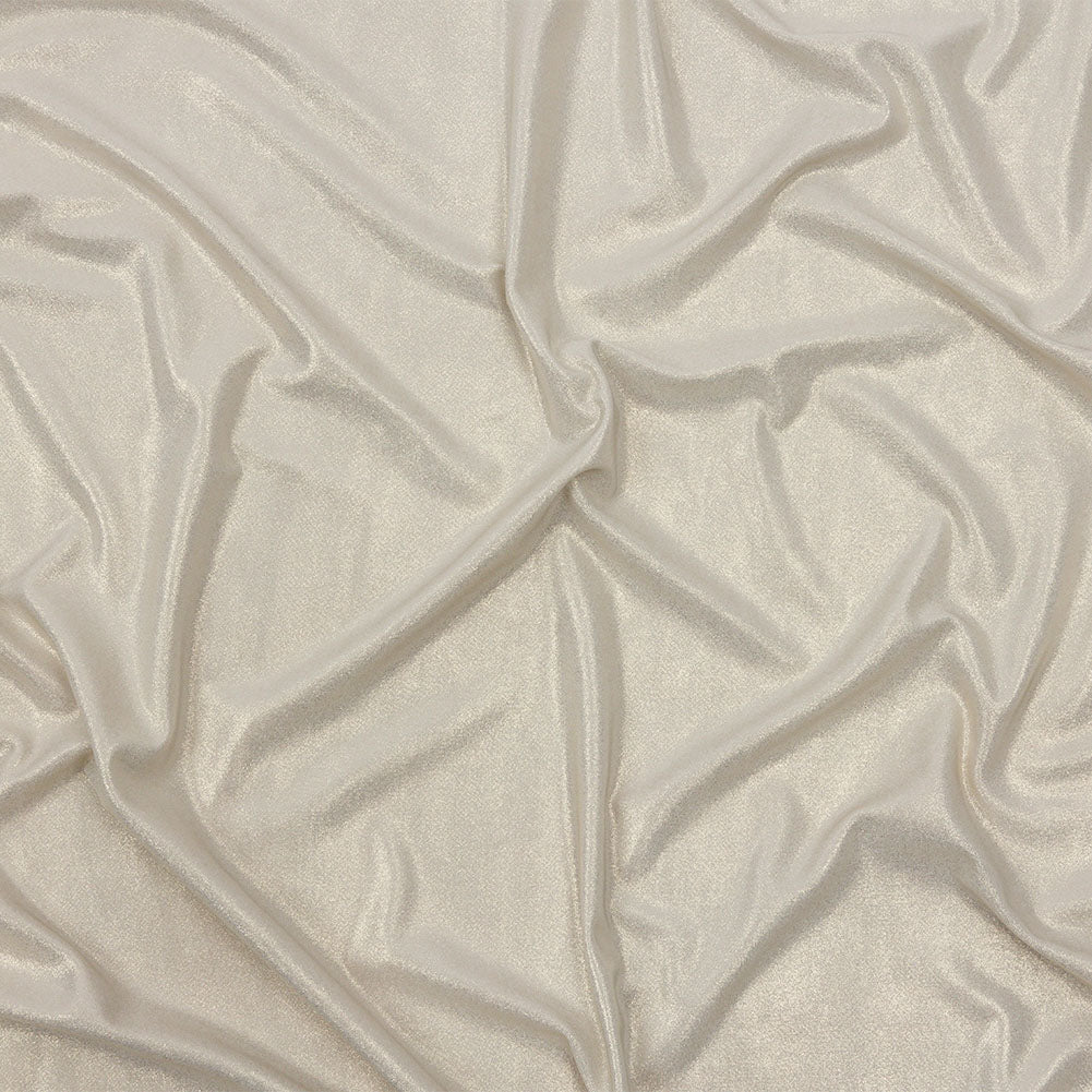 Polyester Interlock Knit with Gold Foiling - Pale Gray - Oriana Collection