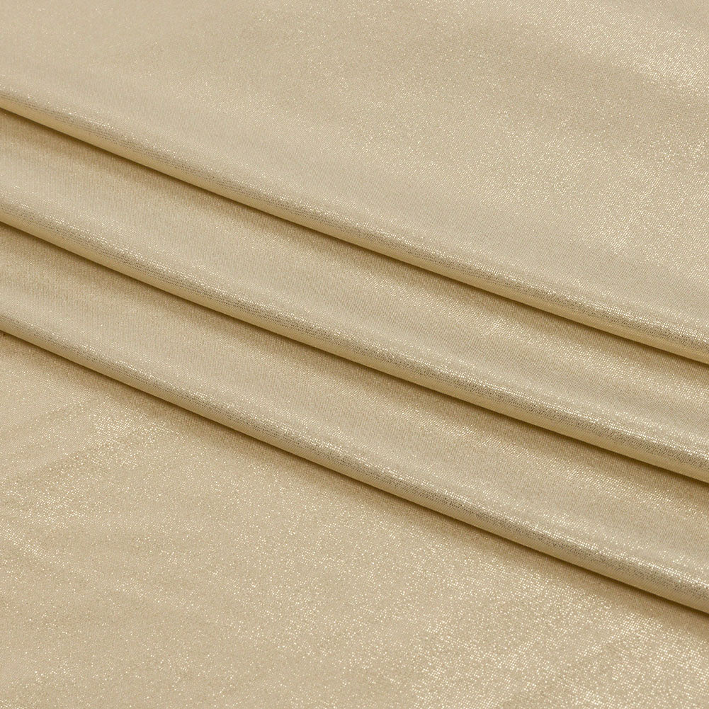 Polyester Interlock Knit with Gold Foiling - Sand - Oriana Collection - Folded