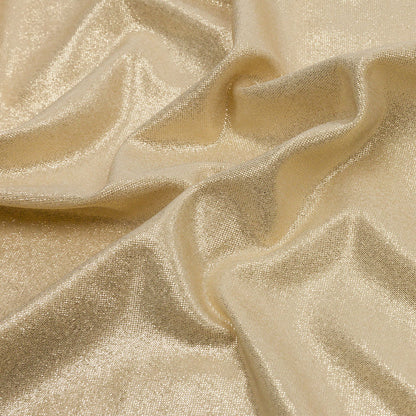 Polyester Interlock Knit with Gold Foiling - Sand - Oriana Collection