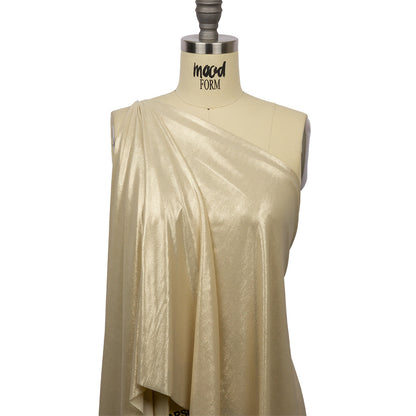 Polyester Interlock Knit with Gold Foiling - Sand - Oriana Collection