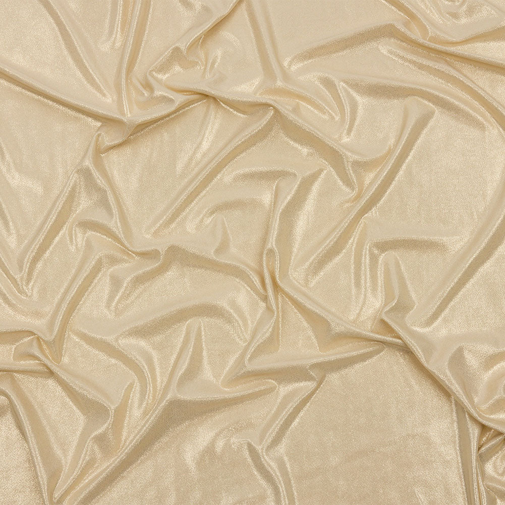 Polyester Interlock Knit with Gold Foiling - Sand - Oriana Collection