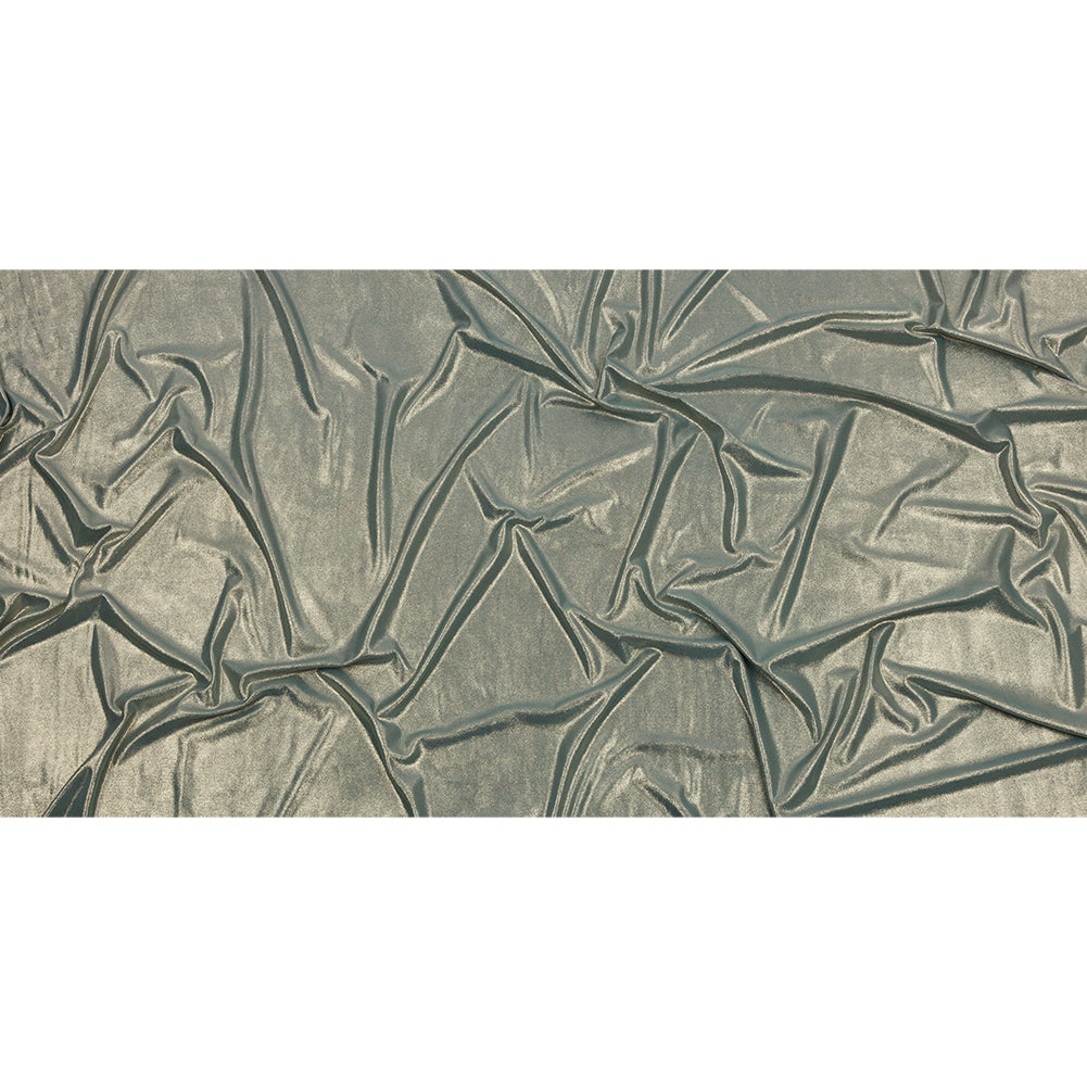 Polyester Interlock Knit with Gold Foiling - Sagebrush Green - Oriana Collection - Full