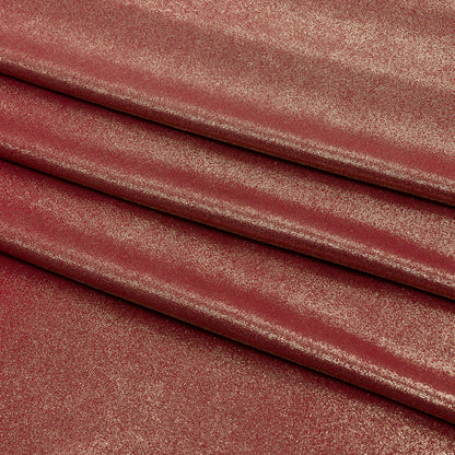 Polyester Interlock Knit with Gold Foiling - Brick - Oriana Collection