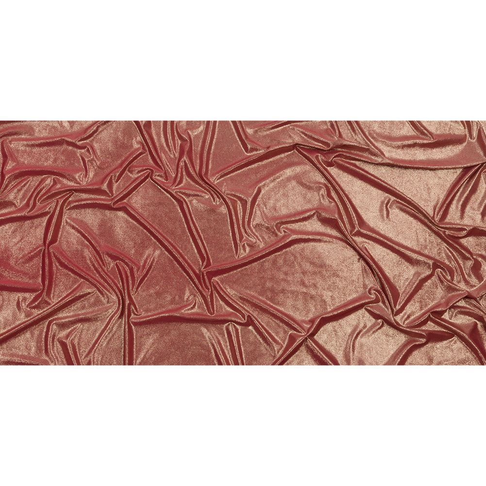 Polyester Interlock Knit with Gold Foiling - Brick - Oriana Collection - Full