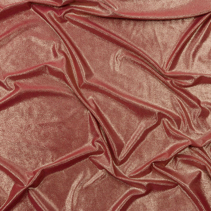 Polyester Interlock Knit with Gold Foiling - Brick - Oriana Collection