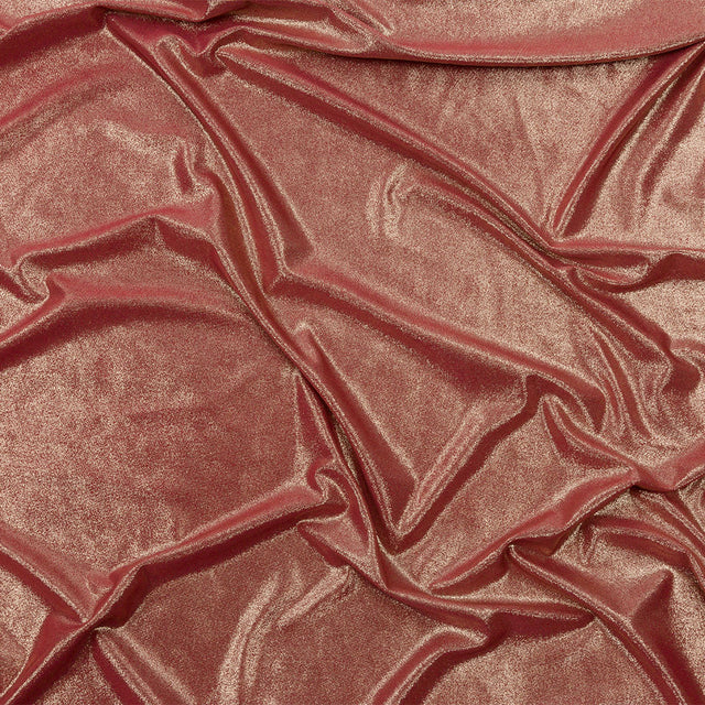 Polyester Interlock Knit with Gold Foiling - Brick - Oriana Collection