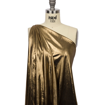 Polyester Interlock Knit with Gold Foiling - Black - Oriana Collection