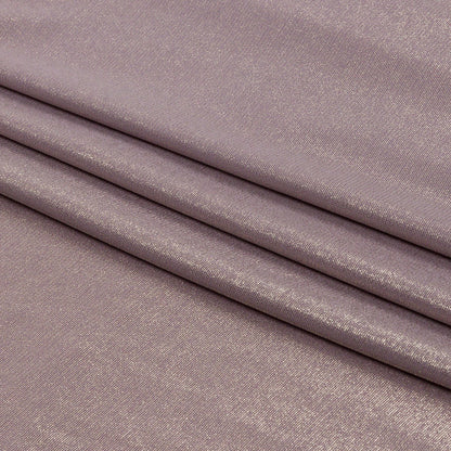 Foiled ITY Interlock Knit - Purplish Gray and Gold - Gaby Collection